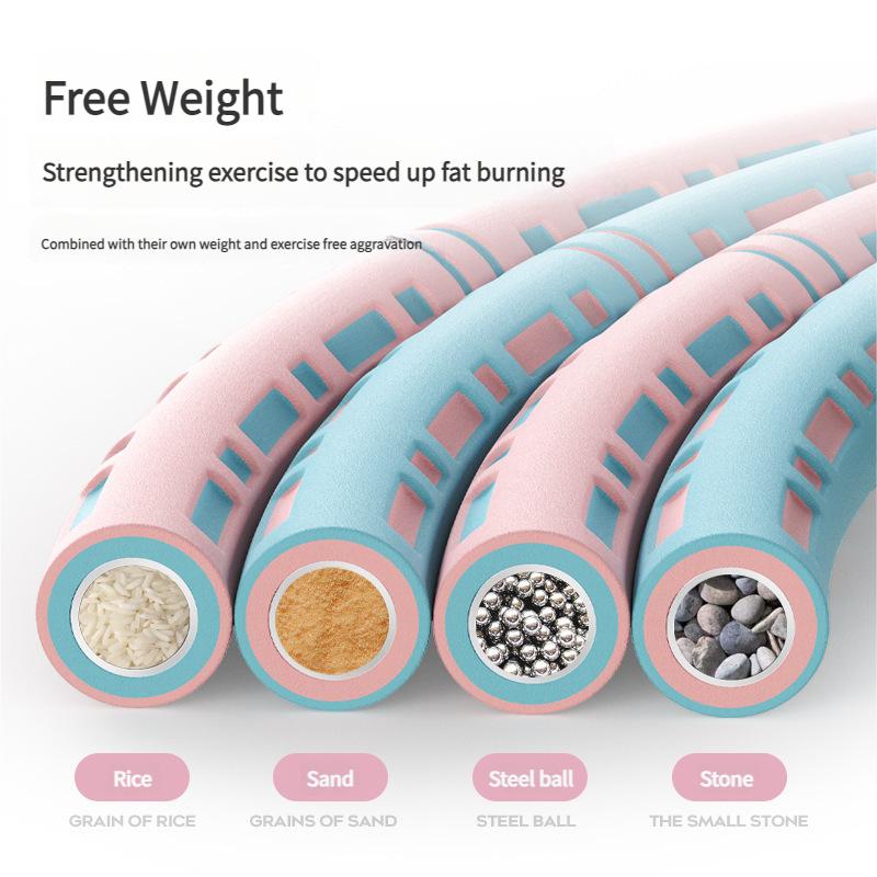 Adjustable Weighted Hula Hoop for Adults Kids, Detachable 6-Segment Fitness Hoop with Foam Padding for Core Training Waist Slimming