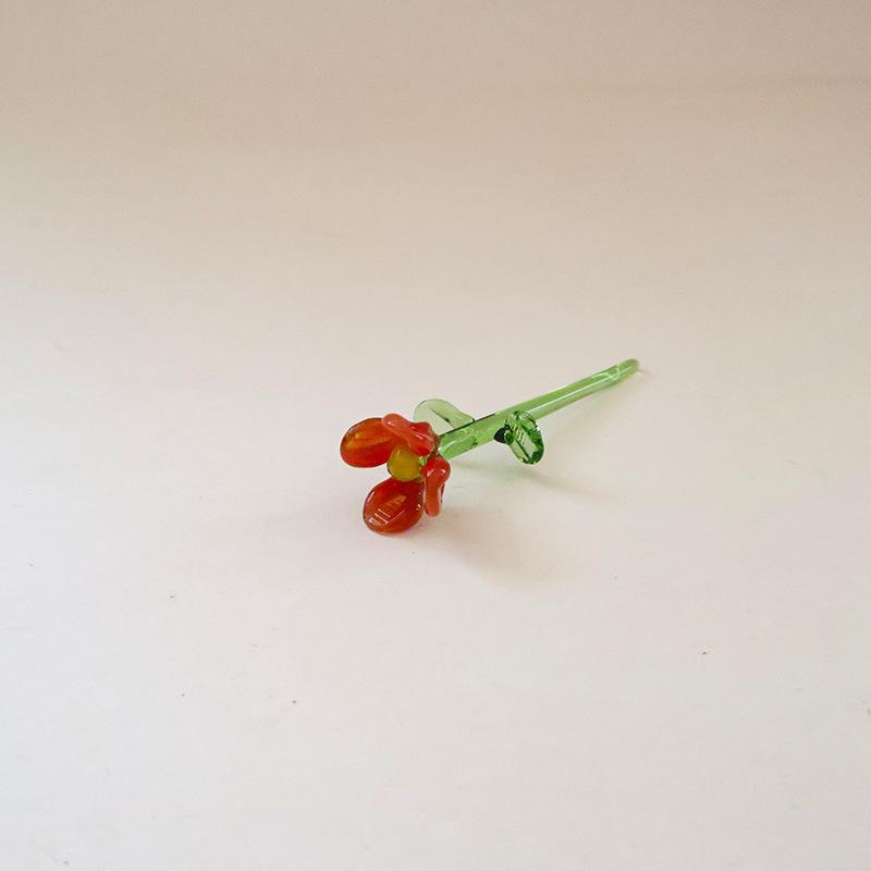 Glazed Handmade Small Flower Glass Simulation Bouquet Home Decoration Ornament