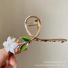 Stilig Fresh Temperament Oil Drop Floral Metal Shark Hair Clip