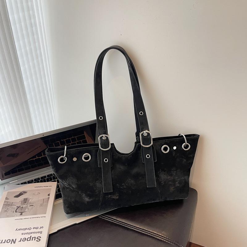 Women's Retro Suede Handbag Large Capacity Autumn Winter Trendy Commuting Shoulder Bag Versatile Casual Fashi for Ladies