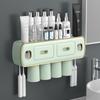 Magnetic Adsorption Inverted Toothbrush Holder 2 Automatic Toothpaste Squeezer Dispenser Storage Rack Bathroom Accessories Set