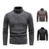 Men's Autumn Winter Plus Velvet Thick High Neck Sweater: European American Fashion Long Sleeve Warm Knitwear Pullover.