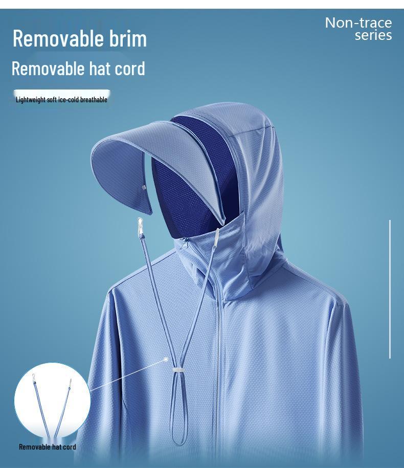 2025 Unisex Summer Ice Silk UV Protection Jacket with Detachable Brim - Quick-Drying, Breathable for Fishing