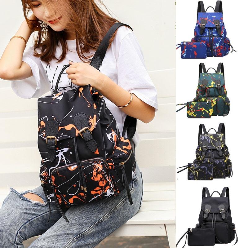 Stilvoller Und Verschleißfester Damen-Nylon-Graffiti-Rucksack Mit Weichem Material