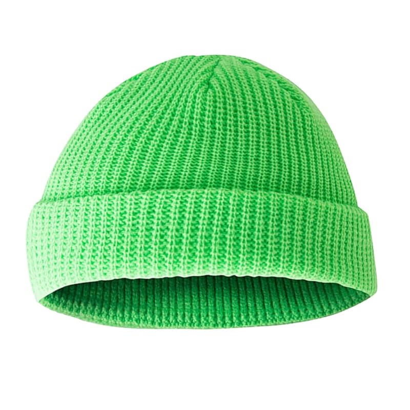 

[White Fang] hat knit hat simple snowboarding Fashionable casual beanie men s ladies CZ417 (neon green)