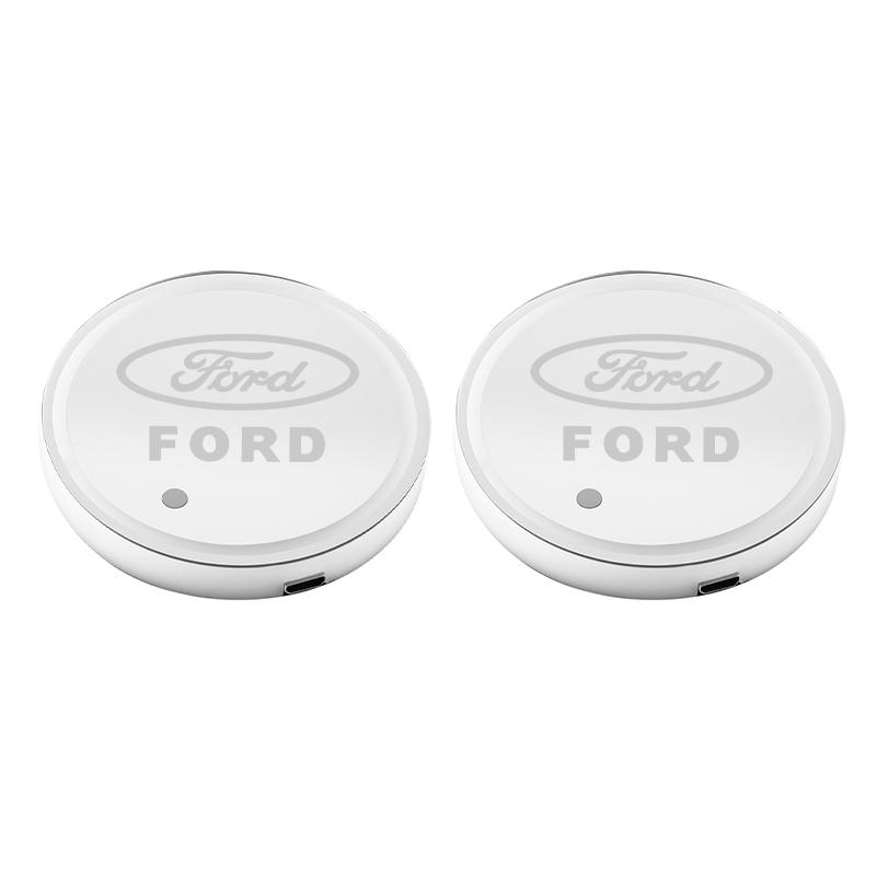 LLKC3 Ford Car Glowing Coasters LED Light Water Cup Mat For Ford Focus Fiesta Mondeo Explorer Kuga Car USB Charging Coasters keychain