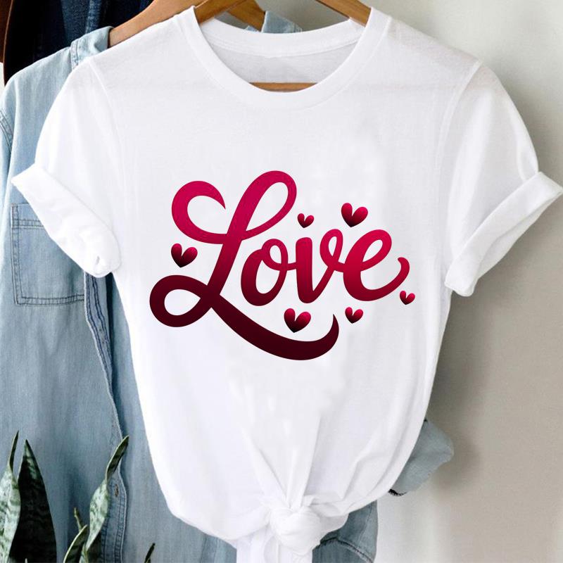 (Asian Size) Tee sweet letter cute Graphic T Shirt Fashion Women Clothing Casual Lady Female Top spring summer Printed Short Sleeve T-shirts