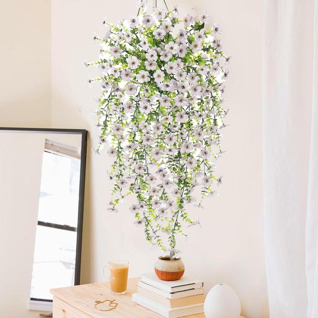 75cm  Artificial Morning Glory Wall Hanging Faux Violet Plants Vibrant Vines for Home Garden Wedding Decor