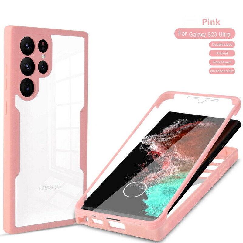 Luxury Clear 360 Full Body Case For Samsung S24 S23 S22 Ultra S21 FE Plus A53 A52 A32 A34 A13 A54 5G Front+Back Protective Cover