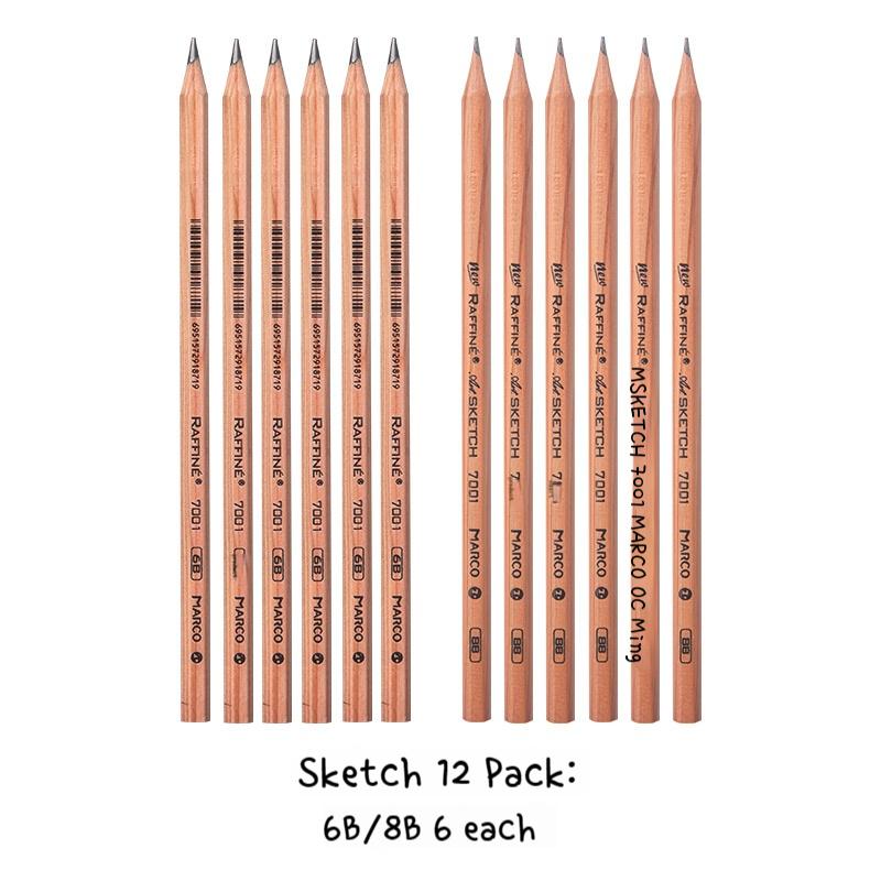 12Pcs Professional Drawing Sketch Pencil Set HB 2H 2B 3B 4B 5B 6B 7B 8B 10B 12B 14B Graphite Hand-Painted Pen School Stationery