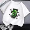Miner Crafted Child Round Neck Cotton T-Shirt Game Themed Print Short Sleeve Top Casual Tees for Boys Summer Clothing Kids Gifts