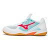 Mizuno Scarpe da Badminton Fang Zero 2 in Pelle Antiscivolo Resistenti Basse Unisex Sneaker Corallo-Blu 71GA219011