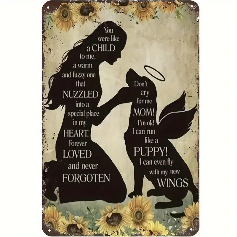 1pc Dog Vintage Metal Tin Sign Wall Art Decor For Home Backyard Vet Pet Gifts For Pet Dog Lover 20x30cm