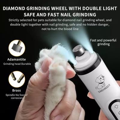 Professional Electric Pet Nail Grinder with 2 LED Light Professionals Dog Nail Clipper LCD Display USB Rechargeable Cat Paw Grooming Trimmer