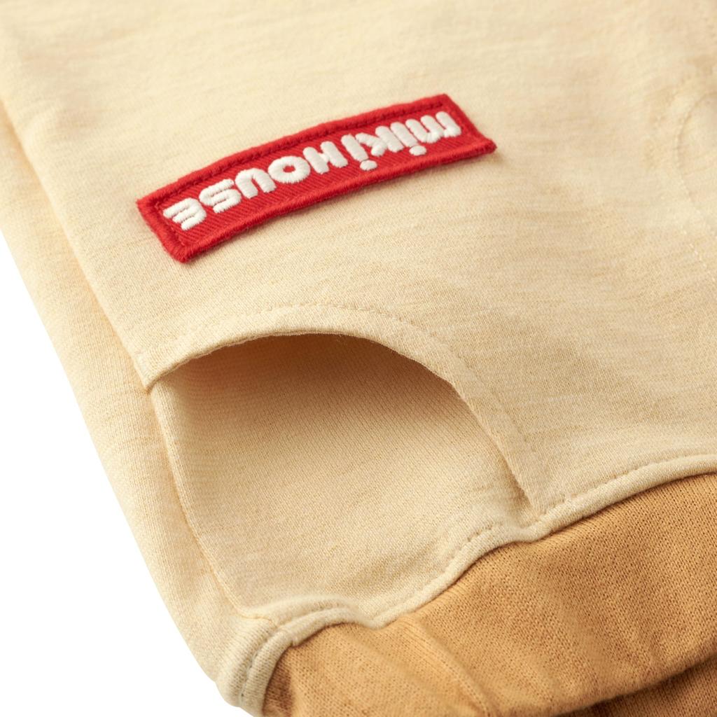 Für Jungen und für den Kindergarten und beige [Miki House] WEB-exklusive 3/4-Hose, Stretch, uni, Logo, Mädchen, Baby, Kinder, Kinderbekleidung,