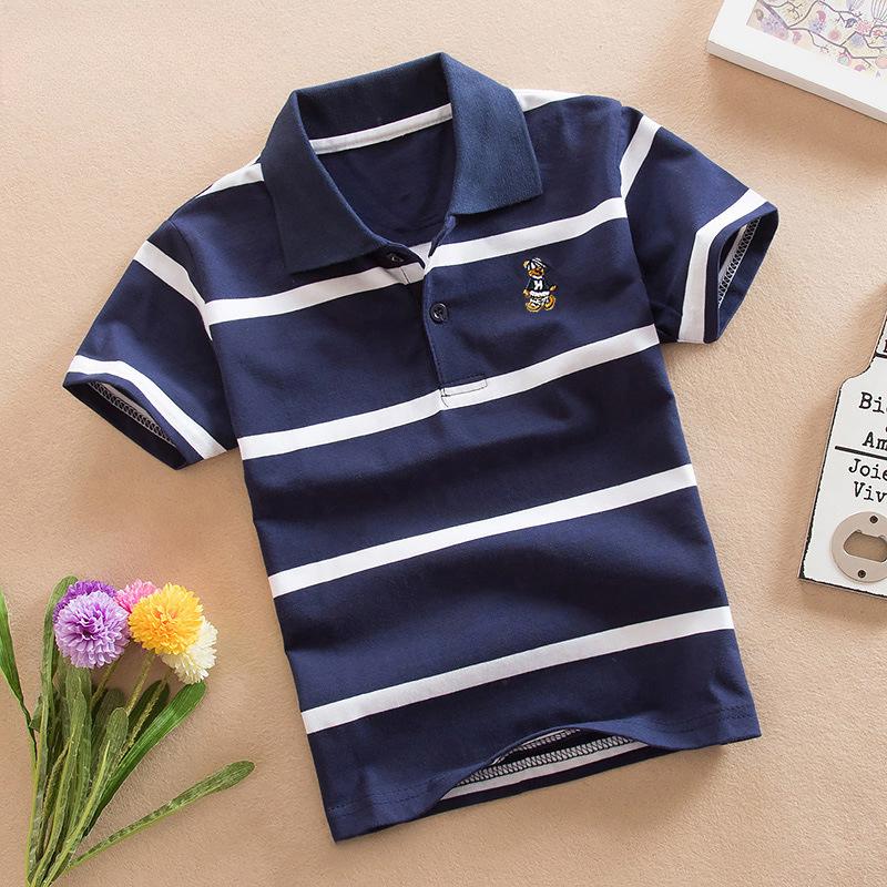 Striped Korean Style Casual Children's Short-sleeved Cotton T-shirts for Boys and Girls, Baby and Children's Bottoming Shirt