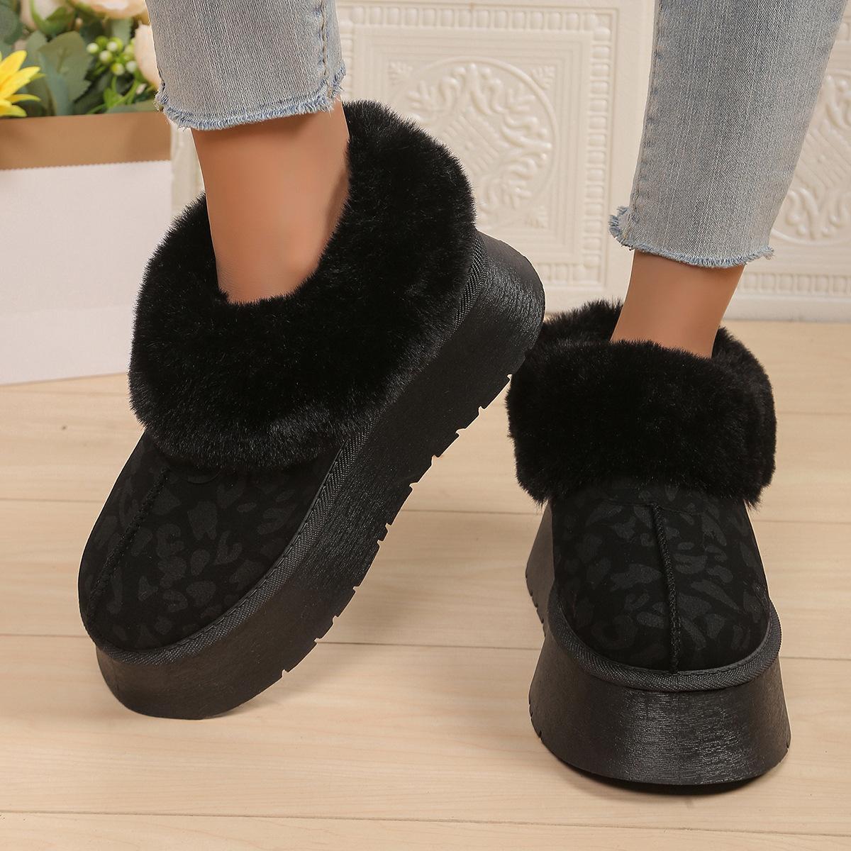 

20252024 Winter explosion, velvet and thickened warm thick-soled non-slip outer wear snow boots for women 35 чёрный