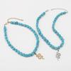 Bohemian Style Evil Eye Turquoise Necklace Irregular Beaded Choker Western Fashion Jewelry For Women Trendy Accessory