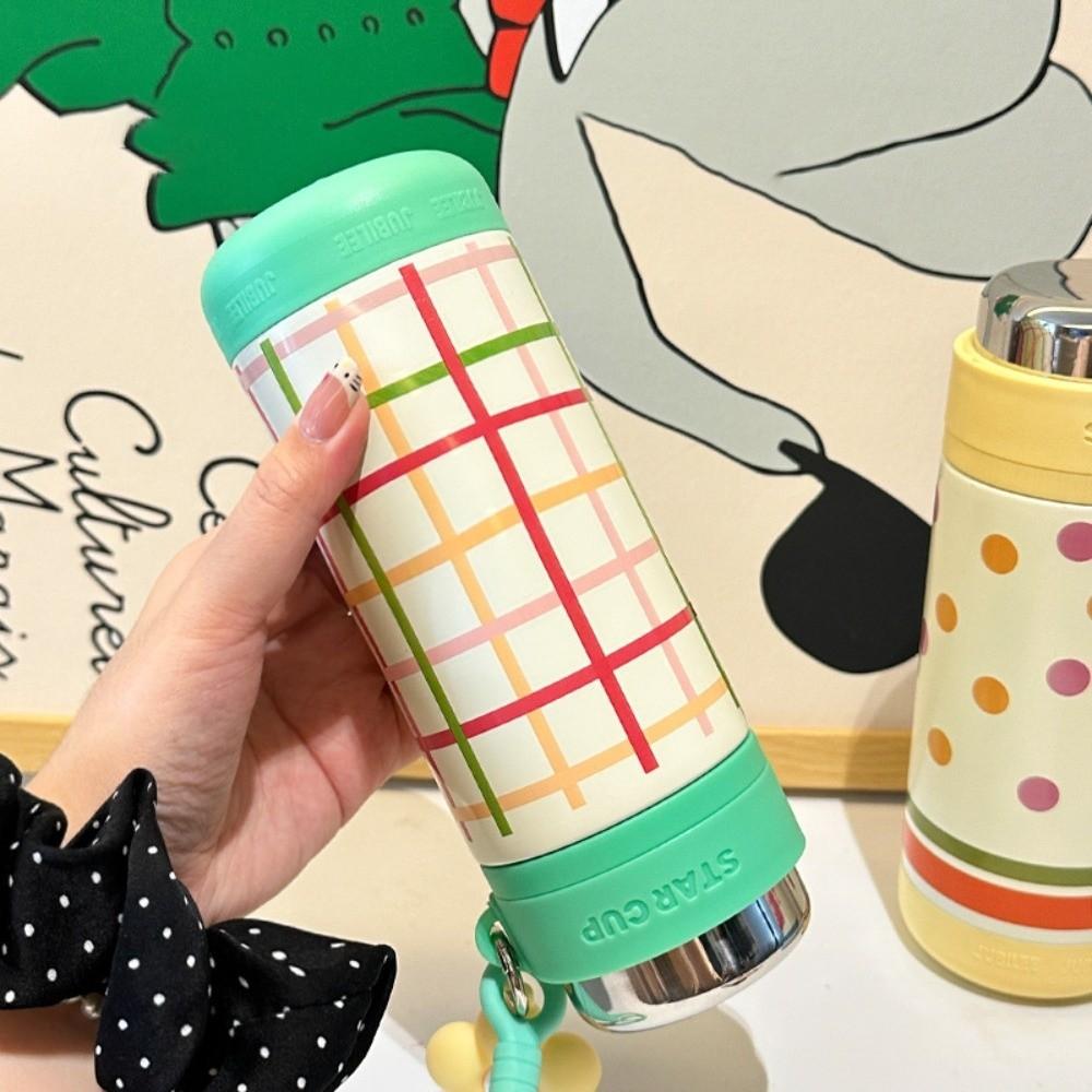 Portable Stainless Steel Thermos Mug Elegant Water Cup Dust Proof Thermos Cup  Student