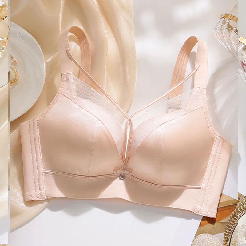 Original Luminous Satin Uplift Bra: Wire-Free, Adjustable, Side Support, Beautiful Shaping