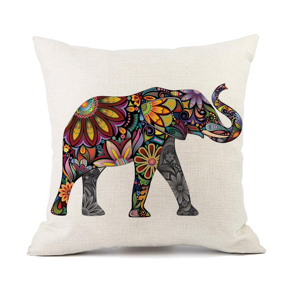 Elephant Print Pillowcase 45*45cm Sofa Cushion Case Pillow Cover Bedding Accessories