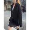 Hooded Casual Simple Button Long-sleeved Shirt Jacket Knitted Women's Casual Warm Top
