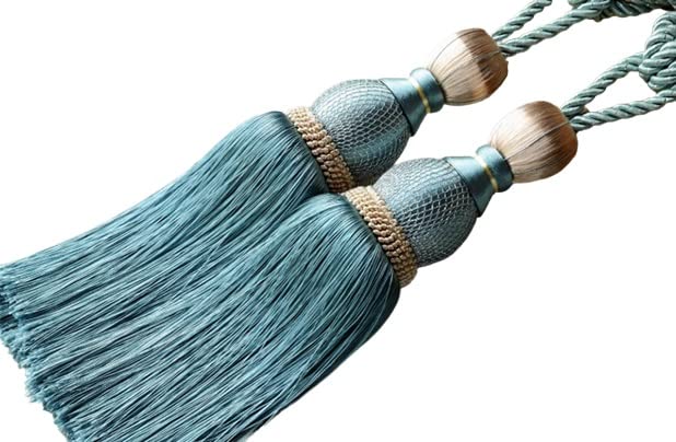 

Набор из 2 штук Большие Внутренние Подхваты-Кисти для Штор, Размер, Аксессуары, (Светло-синий)