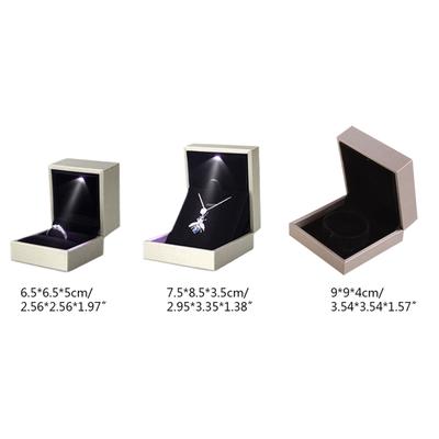 LED Light Jewelry Display Bracelet Necklace Wedding Engagement Ring Box Storage for Case Holder