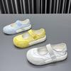 Shallow Mouth Mary Jane Single Shoes Women's Summer 2025 New Round Head Thick Sole Cloth Surface Velcro Casual Forrest Gump Shoes Women