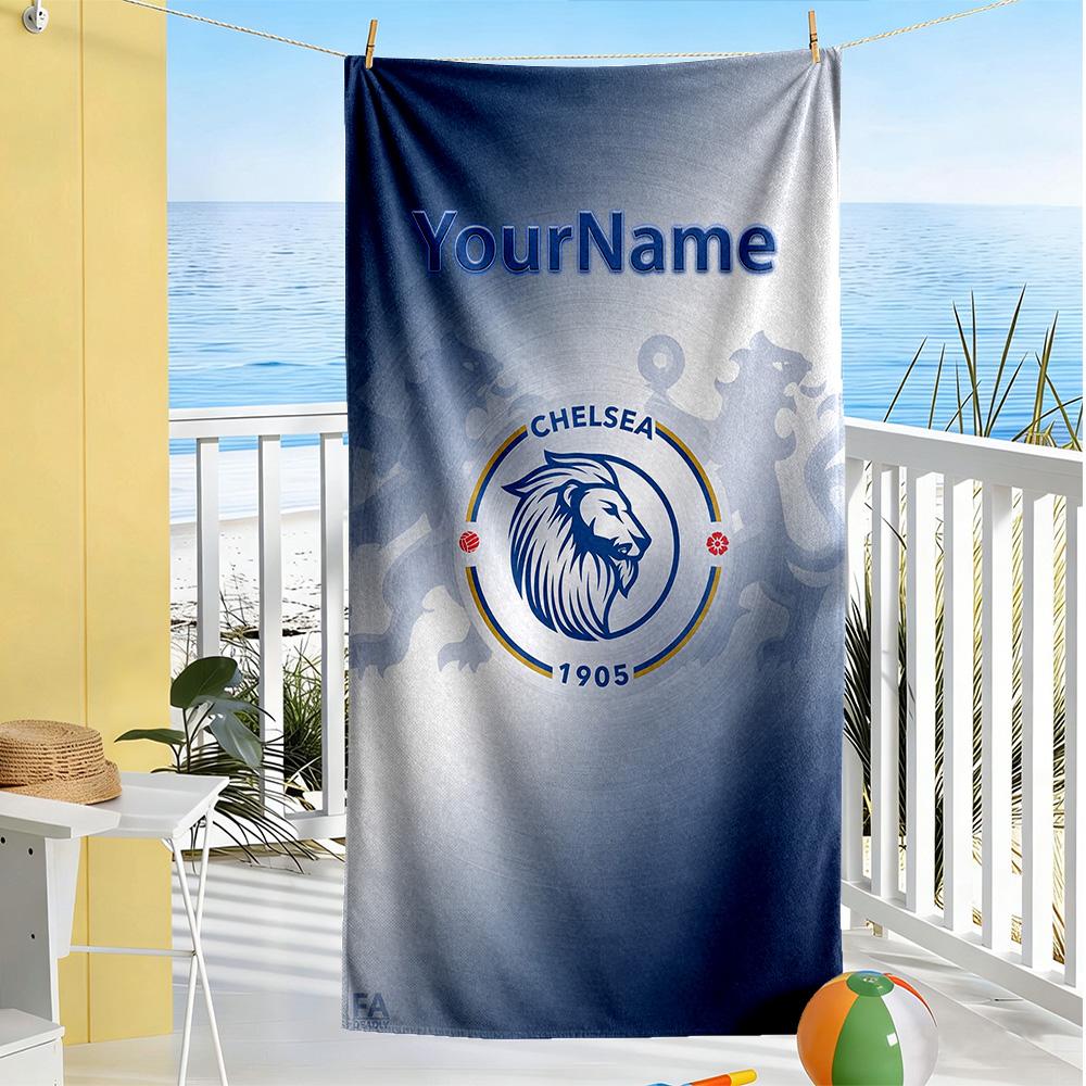 Chelsea Customize Text Beach Towel Soft Durable Quick-Dry Suitable for Sports Travel Swimming Yoga Bathroom Beach And Pool