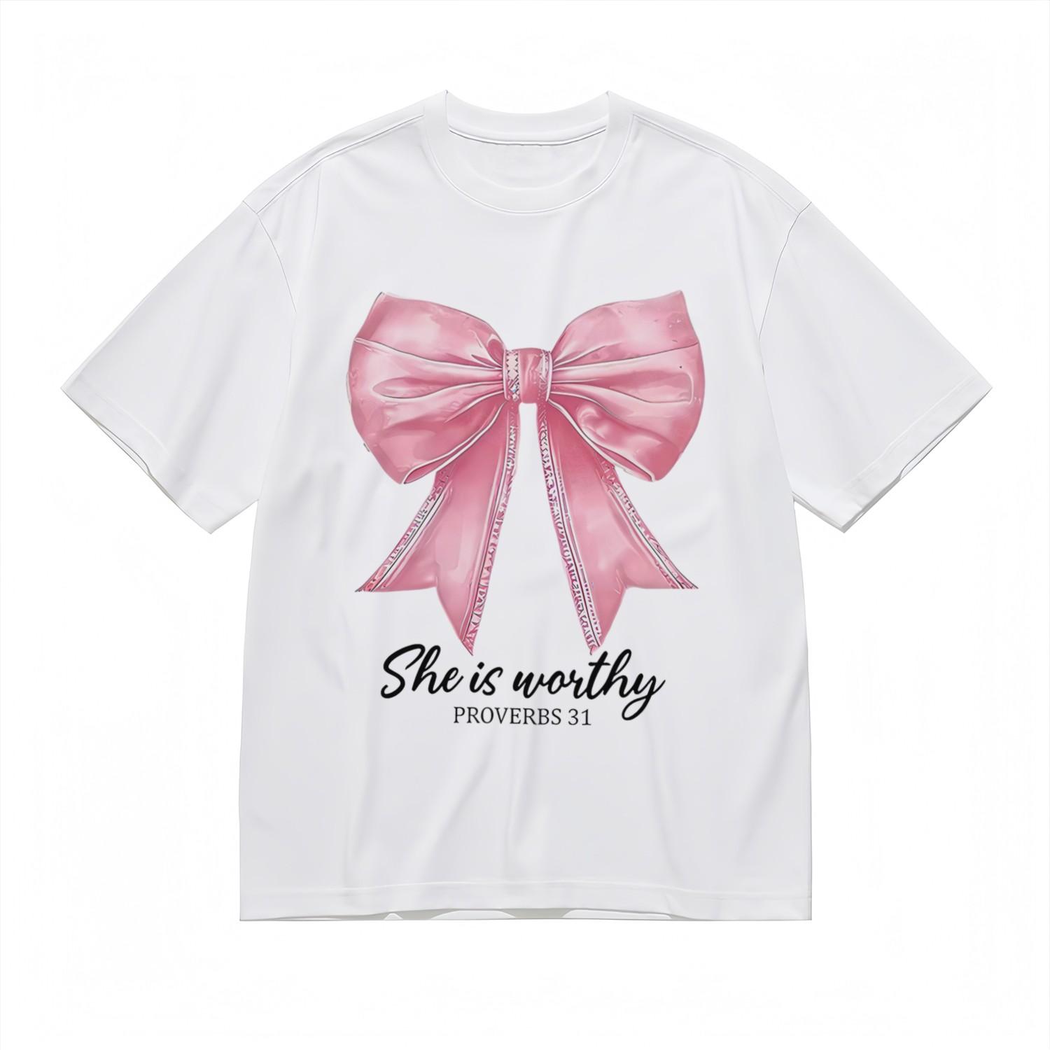 Men s Fashion All Season Comfy Classic T-Shirt Mens Womens Tees Top Butterfly Bow Design Cotton Tee L