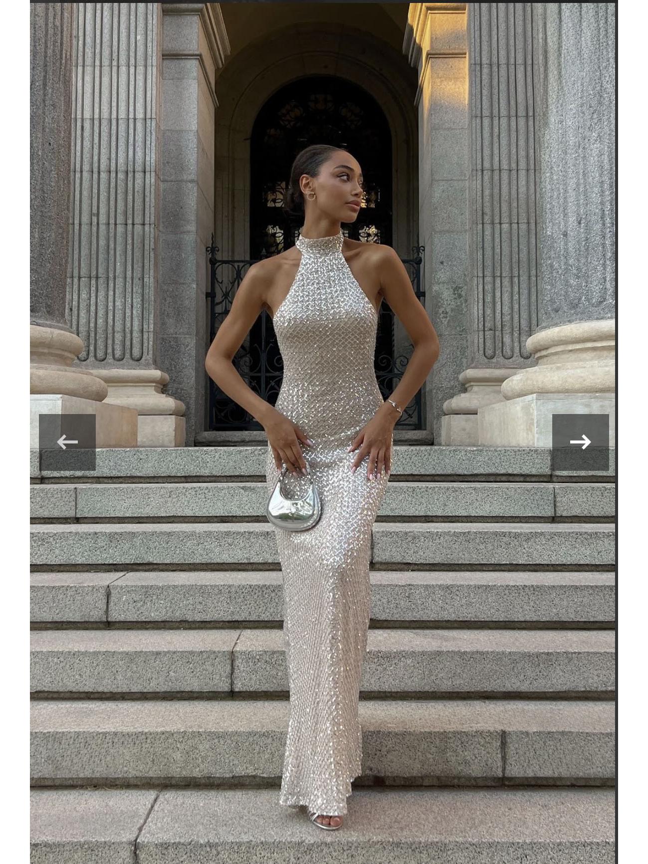 Элегантное облегающее вечернее платье-русалка с пайетками для банкетов и вечеринок L