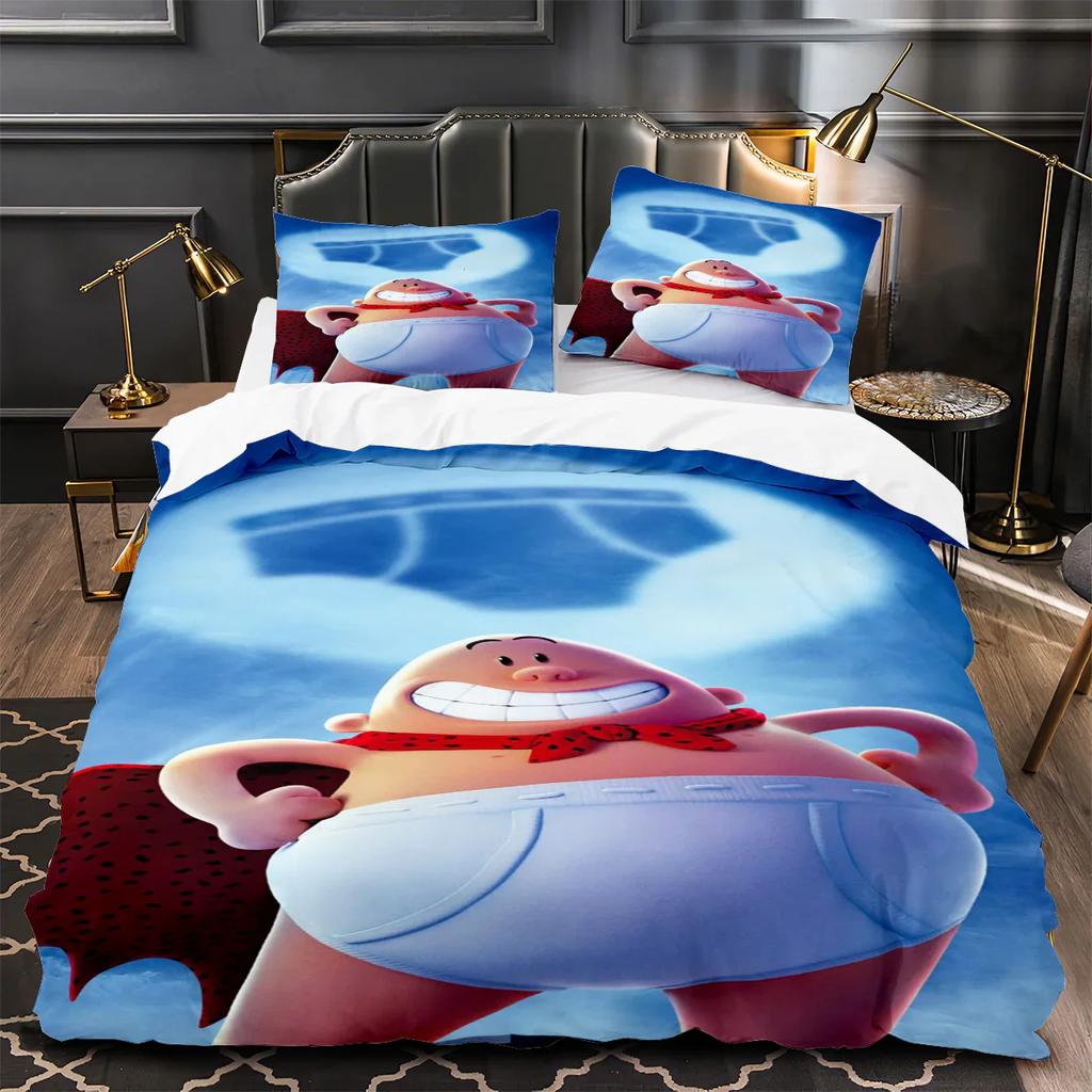 Cartoon Captain Underpants 3D Printed Duvet Cover Pillowcase Bedding Set Twin Full Queen King Size For Bedroom Decor