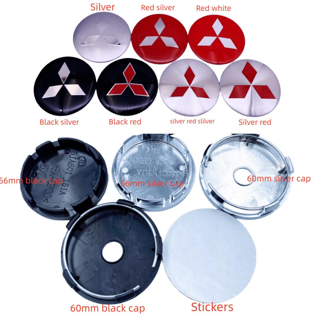 4pcs 56mm/60mm Car Wheel Center Hub Caps Rim Cover Badge Emblem for Mitsubishi Lancer Asx Outlander 3 L200 Star Pajero Space LG3