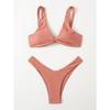 Solid Tie Sexy Bikini 2026 Padded Bra High Leg Bandage Push Up Bikini Set Brazilian Swimsuit Women Swimwear