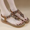 Fashion Clamping Feet Rhinestone Sandals Women'S Comfortable Beach Sandal Bohemian Holiday Shoes Sandalias De Mujer Verano 2026