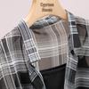 Women's Casual Plaid Short-Sleeve Lapel Shirt