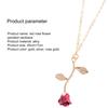 Elegant Women Enamel Rose Pendant Chain Necklace Jewelry Valentines Day Gift