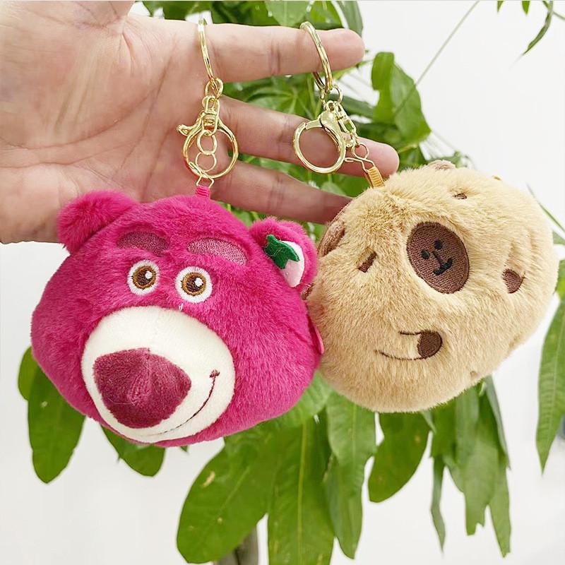 Cartoon Plush Cozy Bear And Stitch Keychain Wallet Perfect For Storage Coin