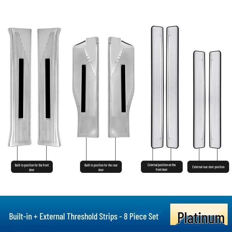 Door Sill Scuff Plates with Welcome Pedal Protection for 2023-2026 Ford Edge L
