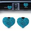 2PCS Car Air Outlet Aromatherapy Clip Diamond Rhinestone Heart Car Air Outlet Perfume Clip Decoration