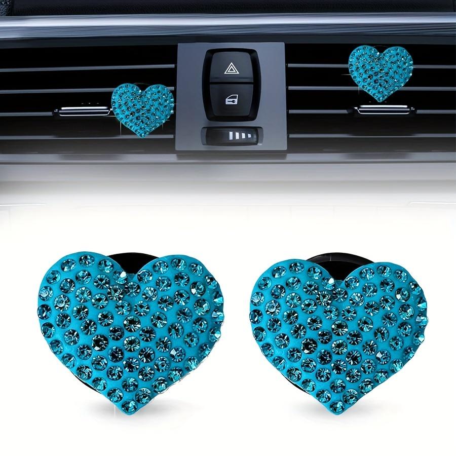 2PCS Car Air Outlet Aromatherapy Clip Diamond Rhinestone Heart Car Air Outlet Perfume Clip Decoration