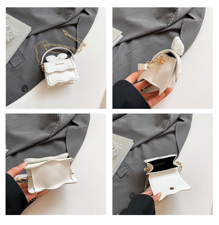 Sweet Girl 2025 Mini Lipstick Women's Crossbody Bag with Bow Chain