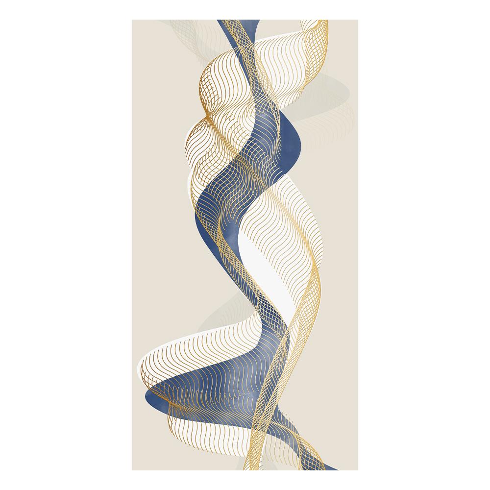 Modern Nordic Abstract Ink Wall Art Canvas Painting Gold and Black Versatile Ribbon Posters Prints Picture for Living Room Decor