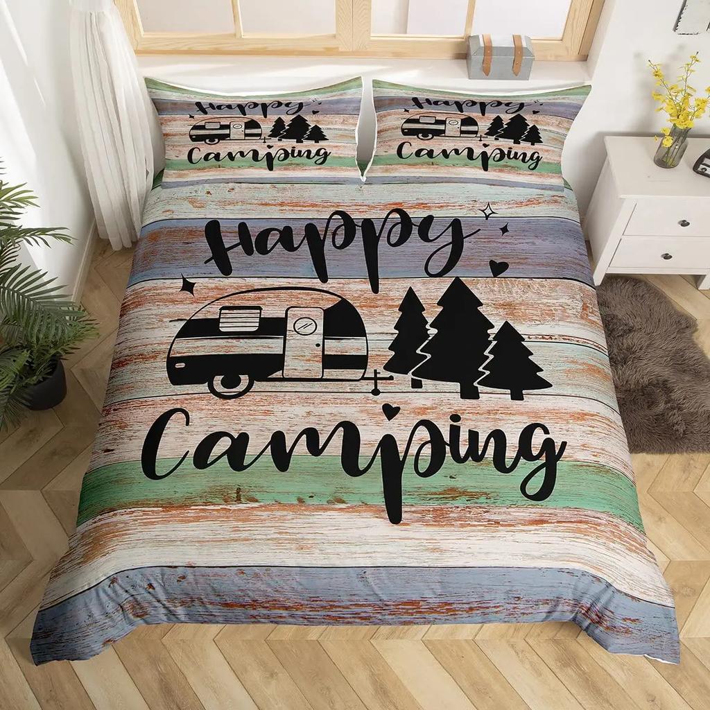 Copripiumino per Camper Auto Cartone Animato Campeggio Per Bambini Ragazzi Ragazze Regali Giocattolo Campo Viaggio RV Copripiumino Decorazioni Camera da Letto Queen