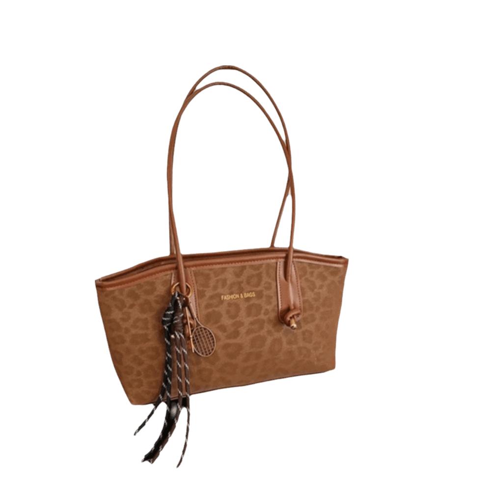 Unique Retro Leopard Print Underarm Bags Large Capacity Modern Leather Shoulder Bags Handbags Luxury Tote Bag Work