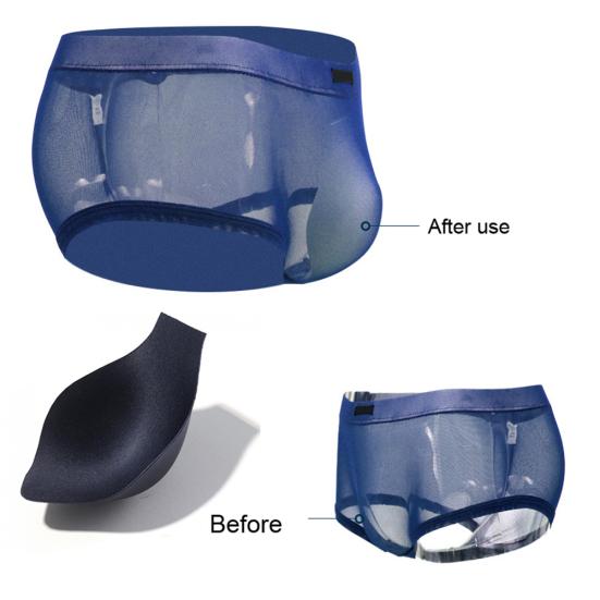 Men Bulge Enhancing Underwear Front Cushion Pad Push Up Cup Penis Protection