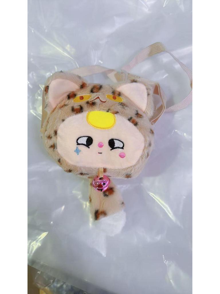 Cute Lucky Cat Plush Shoulder Bag - Cartoon Toy Cat Figurine for Girls' Birthday Gift