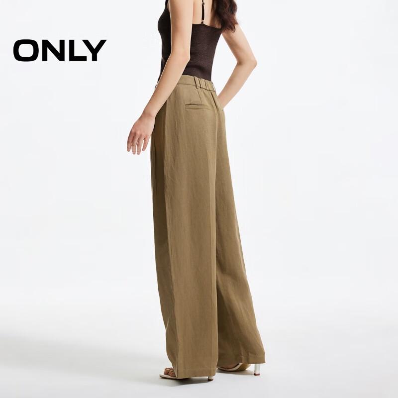 ONLY Women's Pleated Loose Straight Casual Pants