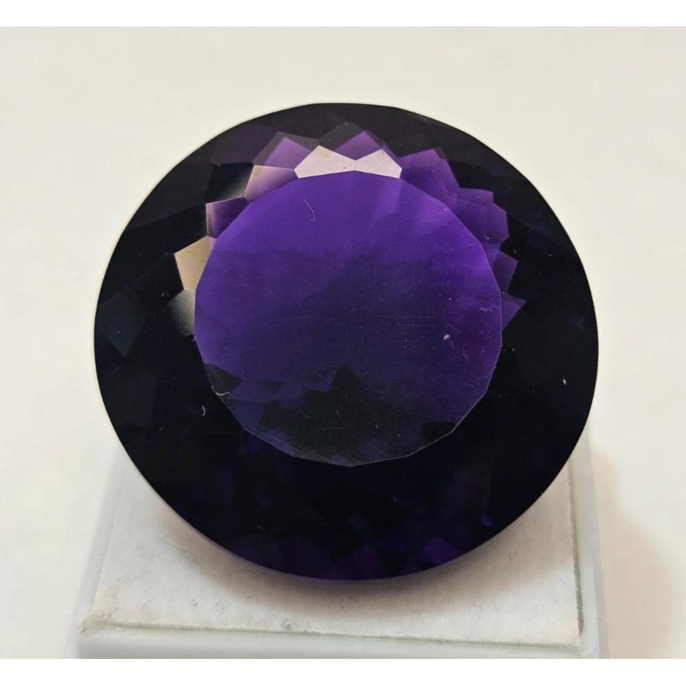 Stunning Amethyst Dark Purple Color Natural Round Cut 56-57 Ct Loose Gemstone